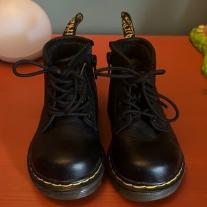 Dr. Martens Leather Lace Up Boots Toddler Size 4 Black